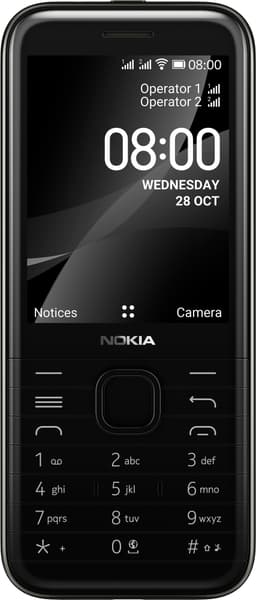 Nokia 8000 4G mobiltelefon (onyx black)