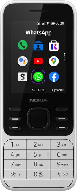 Nokia 6300 4G mobiltelefon (vit)