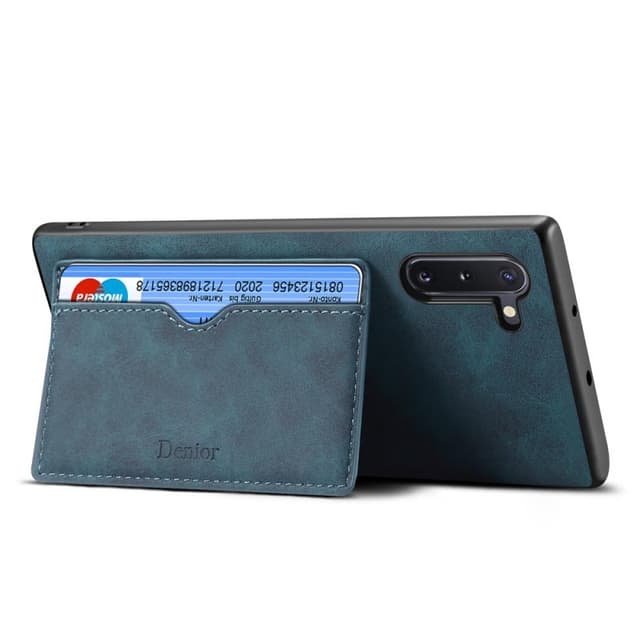 Denior läder kort skal Samsung Galaxy Note 10 (SM-N970F)  - Ljusblå