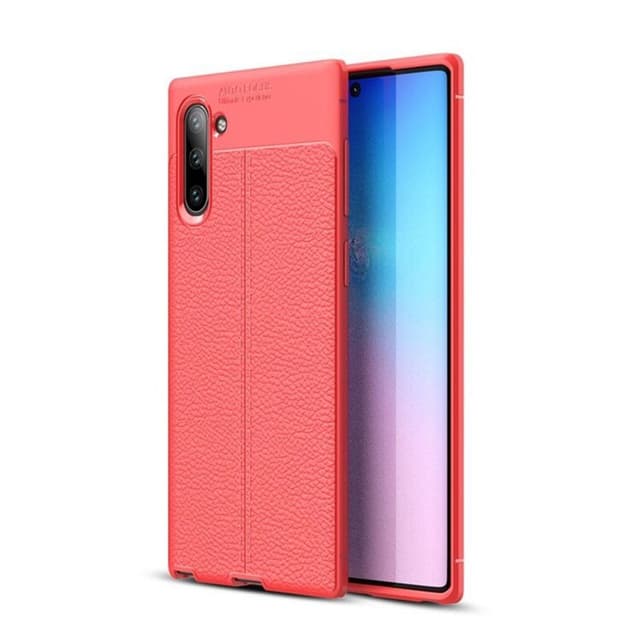Nahkakuvioitu TPU kuori Samsung Galaxy Note 10 (SM-N970F)  - punainen