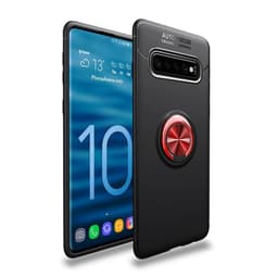 Slim Ring kotelo Samsung Galaxy S10 Plus (SM-G975F)  - Musta / punaine