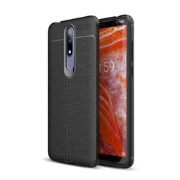 Nahkakuvioitu TPU kuori Nokia 3.1 Plus (TA-1118)  - musta