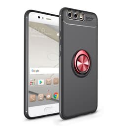 Huawei P10 Plus Slim Ring kotelo (VKY-L29)  - Musta / punainen