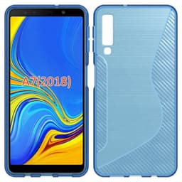 S Line silikondeksel Samsung Galaxy A7 2018 (SM-A750F)  - Blå