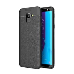 Lærmønstret silikondeksel Samsung Galaxy J6 2018 (SM-J600F)  - Svart