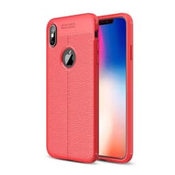 Lærmønstret silikondeksel Apple iPhone XS Max (6.5")  - RØD
