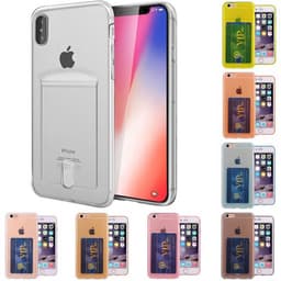 Silikondeksel med kort Apple iPhone X / Xs  - Rosa