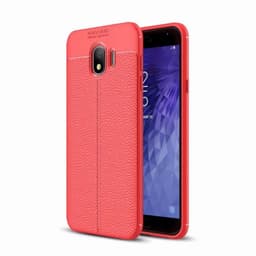 Nahkakuvioitu TPU kuori Samsung Galaxy J4 2018 (SM-J400F)  - punainen