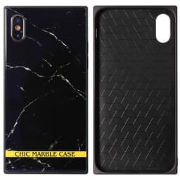 Chic marmorcover hærdet glas Apple iPhone X / Xs  - sort