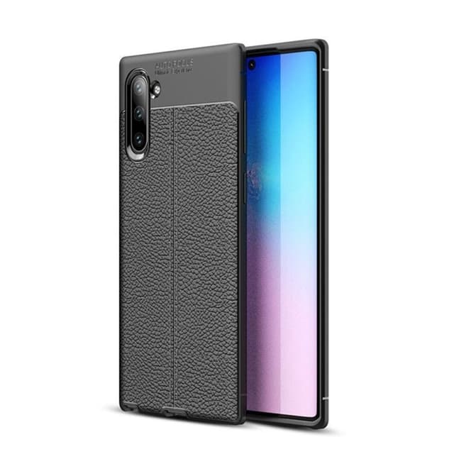 Lærmønstret silikondeksel Samsung Galaxy Note 10 (SM-N970F)  - Svart