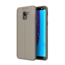 Lærmønstret silikondeksel Samsung Galaxy J6 2018 (SM-J600F)  - Grå