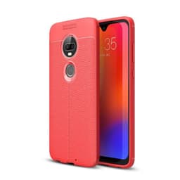 Lærmønstret silikondeksel Motorola Moto G7 (XT1962)  - RØD