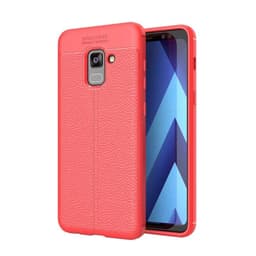 Nahkakuvioitu TPU kuori Samsung Galaxy A6 2018 (SM-A600F)  - punainen