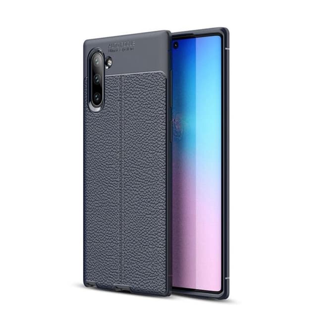 Läder mönstrat TPU skal Samsung Galaxy Note 10 (SM-N970F)  - Blå