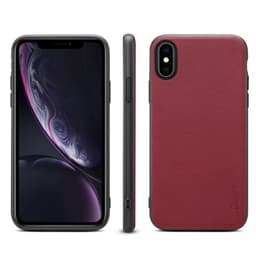 Denior ekte lærsdeksel Apple iPhone XS Max (6.5")  - RØD