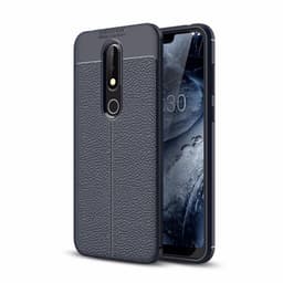 Nahkakuvioitu TPU kuori Nokia 6.1 Plus (TA-1083)  - sininen