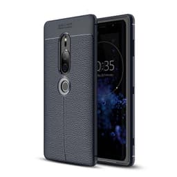 Nahkakuvioitu TPU kuori Sony Xperia XZ2 Premium (H8166)  - sininen
