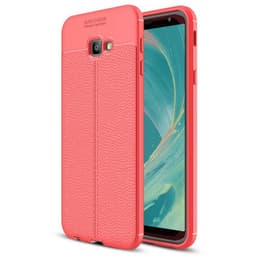 Nahkakuvioitu TPU kuori Samsung Galaxy J4 Plus 2018 (SM-J415F)  - puna