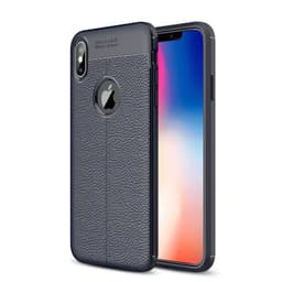 Nahkakuvioitu TPU kuori Apple iPhone XS Max (6.5 ")  - sininen