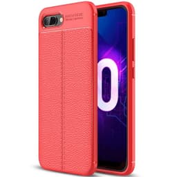 Lærmønstret silikondeksel Huawei Honor 10 (COL-AL10)  - RØD