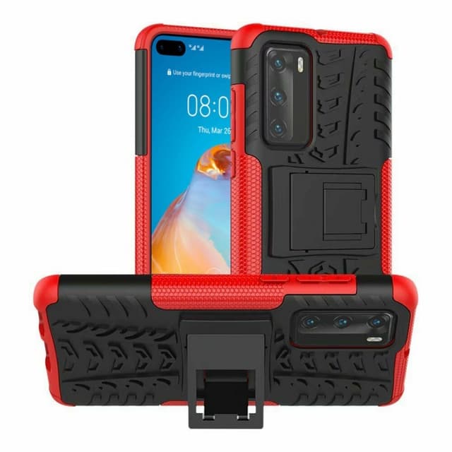 Stødbestandigt cover med stativ Huawei P40 (ANA-AN00)  - rød