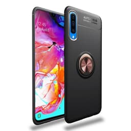 Slim Ring kotelo Samsung Galaxy A70 (SM-A705F)  - Musta / Rose