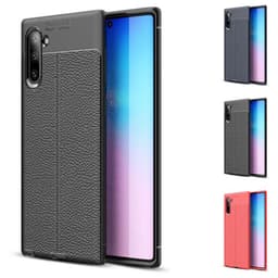 Nahkakuvioitu TPU kuori Samsung Galaxy Note 10 (SM-N970F)  - harmaa