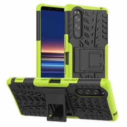 Stødfast Cover med stativ Sony Xperia 5 (J8210)  - grøn