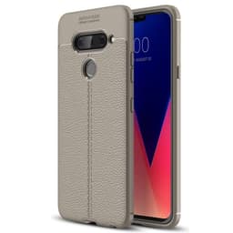 Nahkakuvioitu TPU kuori LG V40 ThinQ (LM-V405)  - harmaa