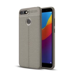 Lærmønstret silikondeksel Huawei Y6 2018 (ATU-L21)  - Grå