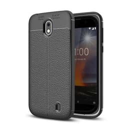 Nahkakuvioitu TPU kuori Nokia 1 2018 (TA-1047)  - musta