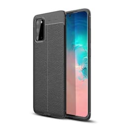 Lædermønstret silicone cover Samsung Galaxy S20 (SM-G981F)  - sort