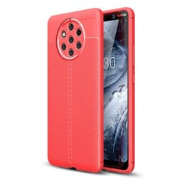Nahkakuvioitu TPU kuori Nokia 9 PureView (TA-1094)  - punainen