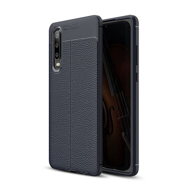 Lærmønstret silikondeksel Huawei P30 Lite (MAR-LX1)  - Blå