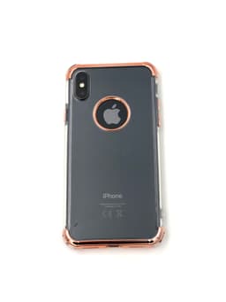 Extra tåligt design silikonskal | färgade kanter iPhone X/XS - Rosa