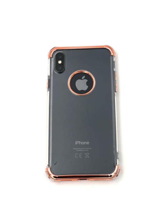 Extra tåligt design silikonskal | färgade kanter iPhone X/XS - Rosa
