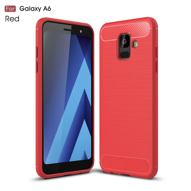 Stöttåligt Armor Carbon TPU-skal Samsung A6 2018 - Röd