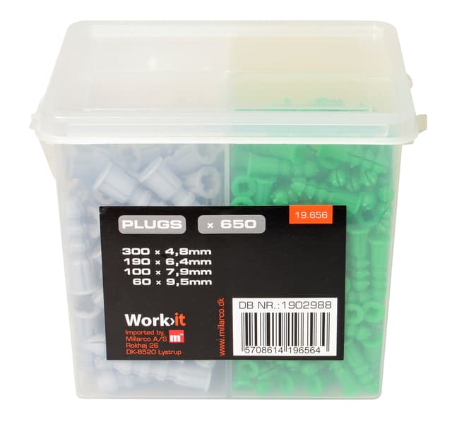 Plugs-sortiment - 650 assorterede