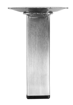 Bordben 10 cm. 24x24 mm. - børstet stål