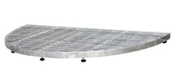 Trapperist halvrund 40x80 cm - galvanisert