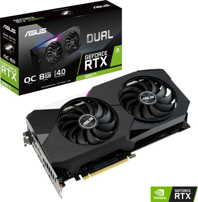 ジャンク扱い、ASUS GeForce RTX 3060 Ti OC 8GB ASUS GeForce RTX 3060 Ti 8GB GDDR6 DUAL OC grafikkort - Elkjøp