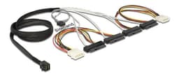 Kabel mini SAS HD SFF-8643>4XSAS SFF-8482+ström 1m
