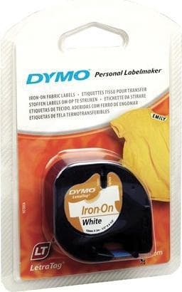 DYMO LetraTAG stryk-på tejp textil vit 12mm, 2m (S0718840)