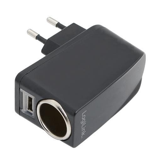LogiLink 230V -> Cigguttag+USB-port 1A