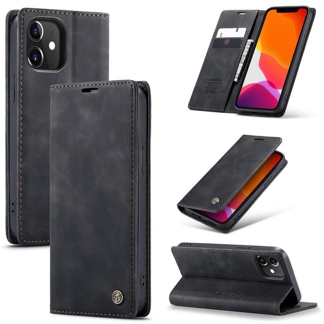 CASEME Plånboksfodral iPhone 12 / 12 Pro - Svart