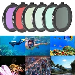 6-i-1 filtre til GoPro UV + CPL + 16X Macro + rød + gul + lilla for GoPro HERO8 Black