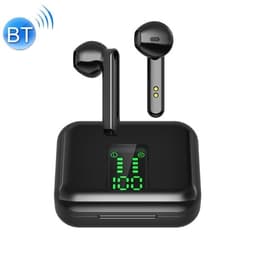 Trådløse bluetooth hodetelefoner med ladeboks som har touch display Svart