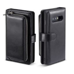 Lompakkokotelo kolikkolokerolla Samsung Galaxy S10, Musta