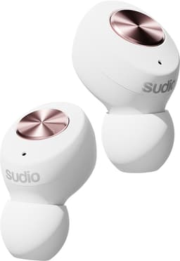 Sudio Tolv helt trådløse in-ear hodetelefoner (hvit)
