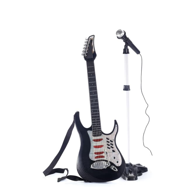 Music Elektronisk Gitarr med Mikrofon & Stativ
